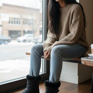 Clarks Cloudsteppers Cozy Breeze winter ankle boots black, warm US 7.5 EU 38